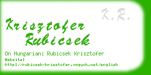 krisztofer rubicsek business card
